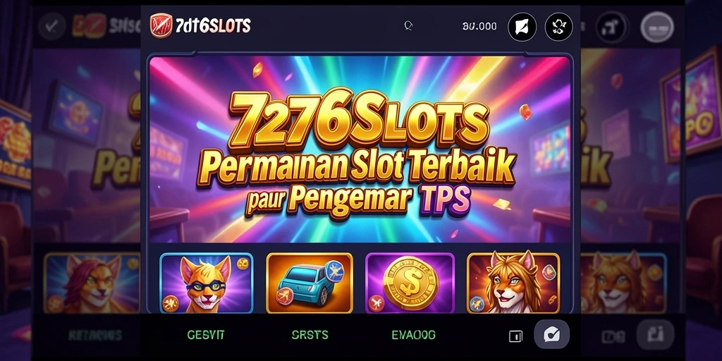 Screenshot utama 7276SLOTS menampilkan gameplay seru dan tema slot menarik.