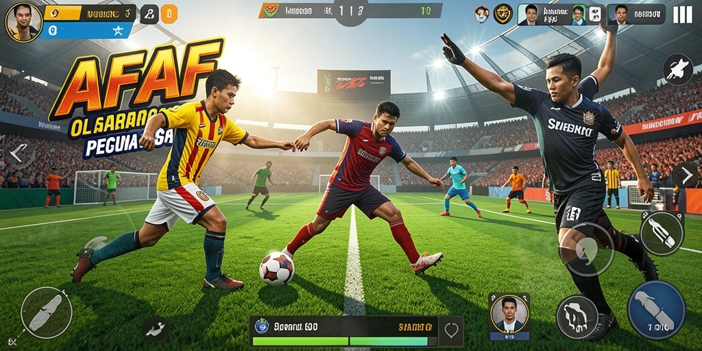 Tampilan gameplay AFAF yang menampilkan aksi olahraga seru.