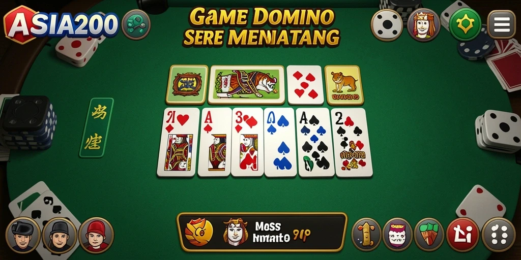 Screenshot gameplay ASIA200 menunjukkan ketegangan saat bermain Domino.