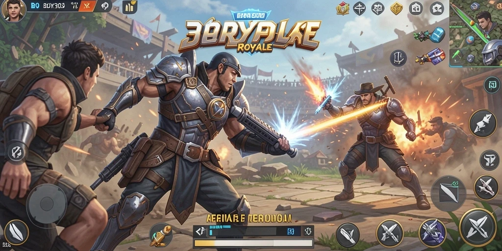Tampilan menarik dari gameplay Battle Royale yang seru.