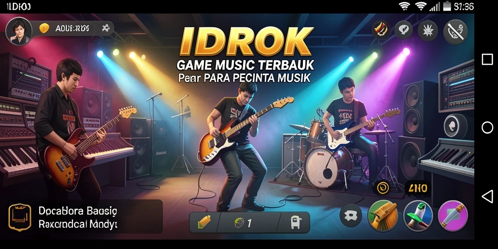 Screenshot IDROK menampilkan gameplay musik yang menarik dan interaktif.
