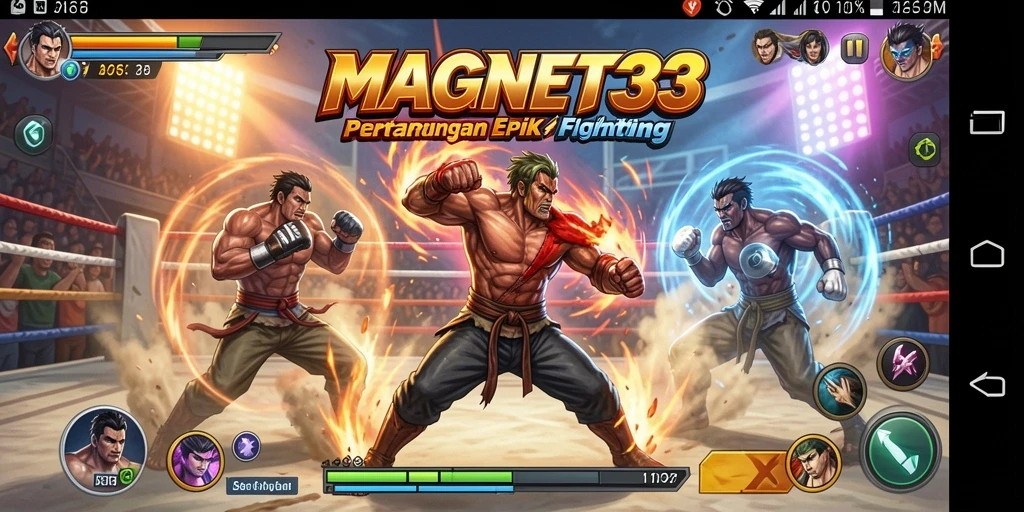 Tampilan gameplay Fighting yang seru dan mendebarkan.