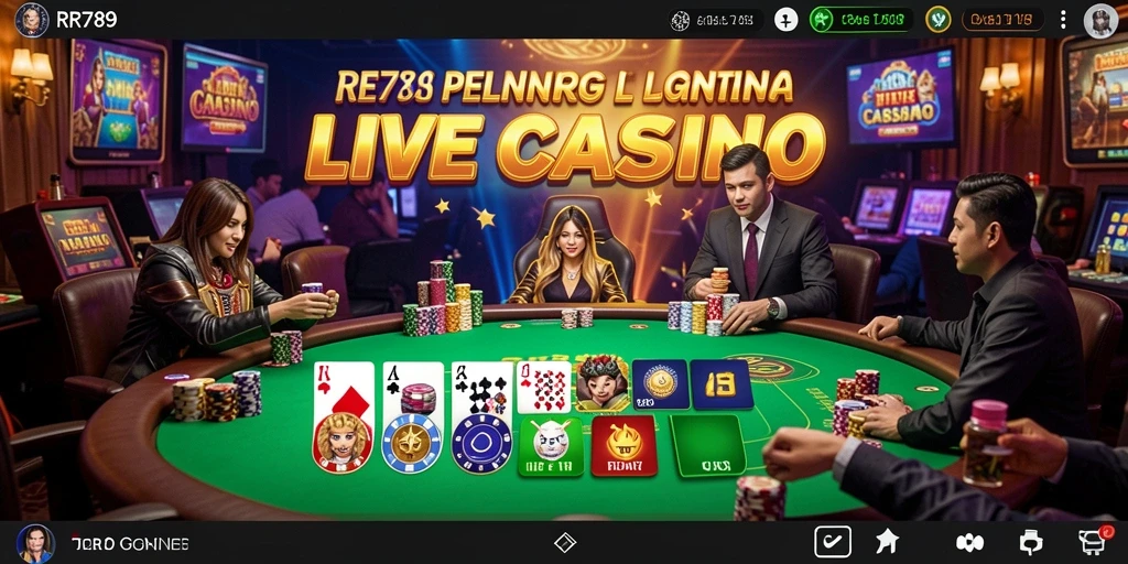 Screenshot utama RR789 menampilkan dealer langsung di table permainan Live Casino.